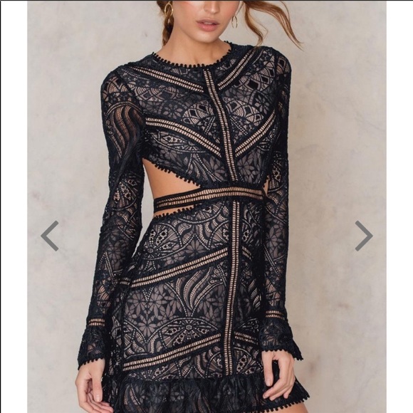 For Love And Lemons Dresses & Skirts - FOR LOVE AND LEMONS EMERIE BLACK LACE DRESS